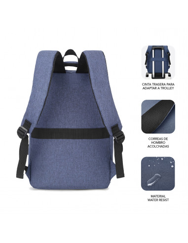 Mochila Para Ordenador Portátil 15,6- Subblim City Backpack Azul