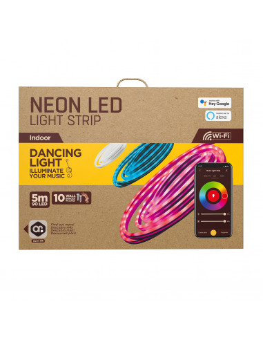 Luces LED  Muvit iO MIOLST005, Tira LED para Televisión de hasta 75,  WiFi, RGB, Negro