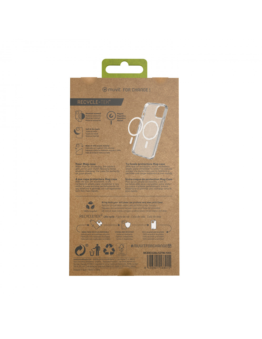 Muvit for Change Funda Recycletek Magsafe Transparente para Apple iPhone 14  Pro Max
