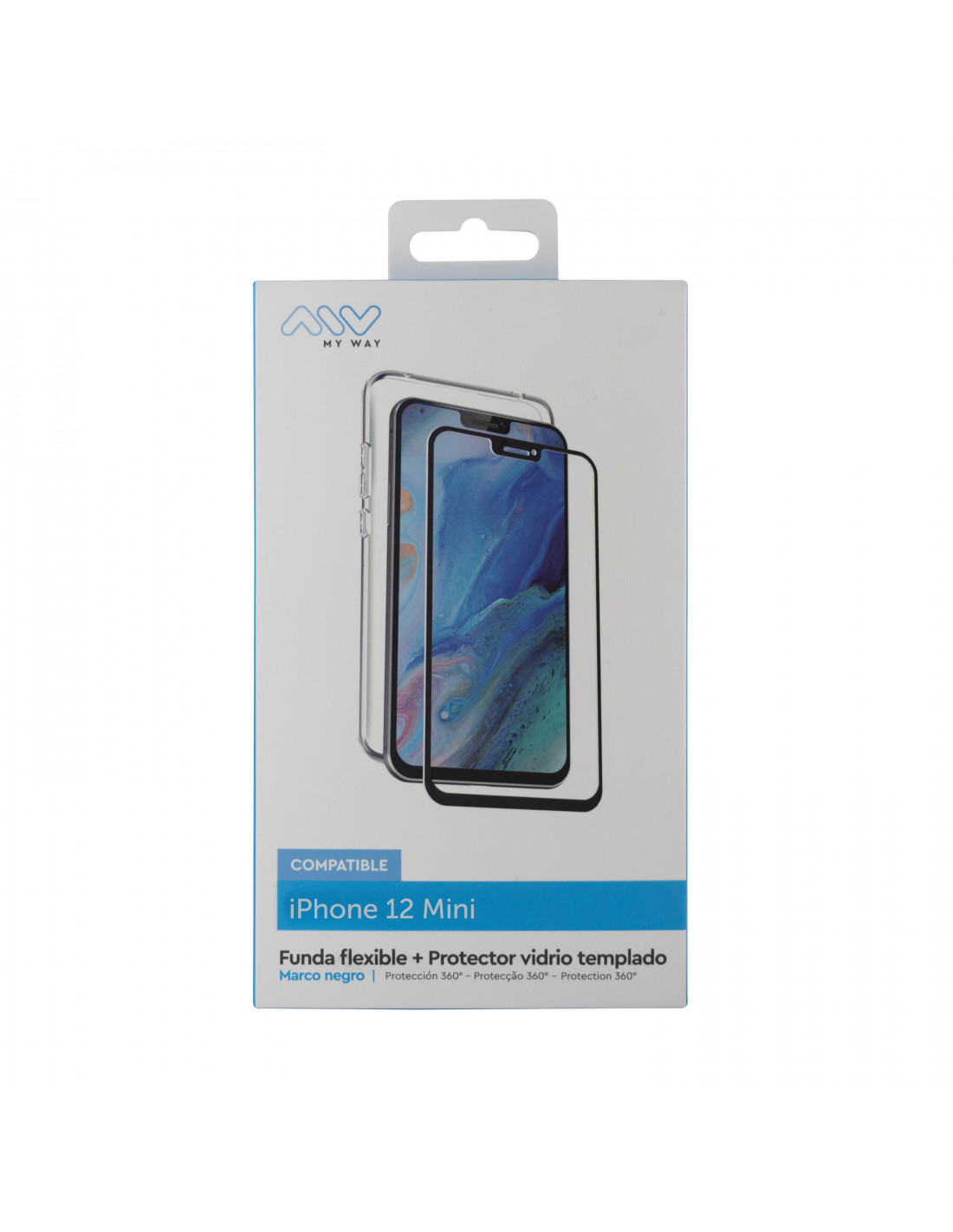 Funda iPhone 12 mini y 2 protectores de pantalla - TPU - Transparente