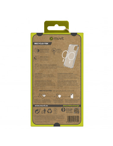 muvit for change funda recycletek Magsafe compatible con Apple iPhone 15  Plus transparente