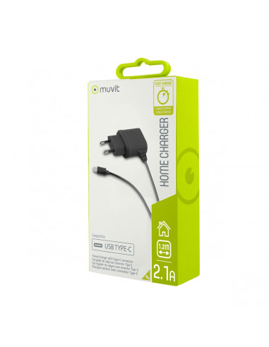 muvit for change cargador coche 2 USB 3,4A/18W negro